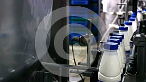 Milk Bottles on the Packing Line