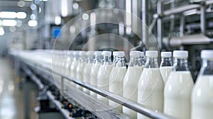 The milk bottling line.AI generated image photo