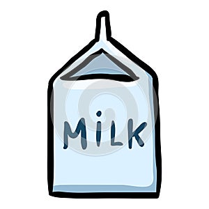 Milk Box Hand Drawn Doodle Icon