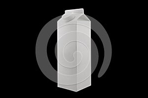 Milk box or juice box carton packages Blank white. Paper cardboard brick package for beverage diary products. Retail package