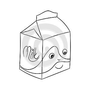 Milk Box linear style pictogram vector illustration