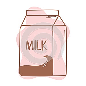 Milk box liter container icon line and fill