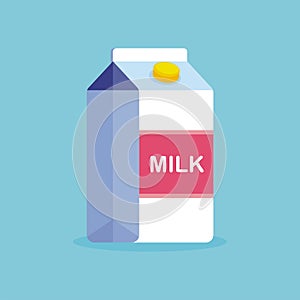 Milk box Package vector illustration, with flat design