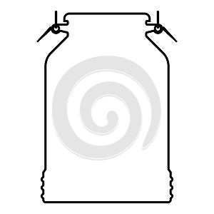 Milk can container icon black color illustration outline