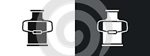 Milk can container icon linear graphics set vector in black