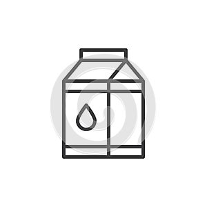 Milk carton box line icon