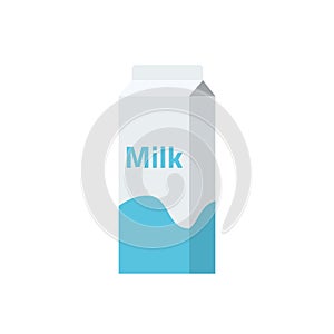 Milk carton box vector illustration, dairy paper pack icon