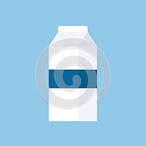 Milk carton icon, flat design style. Milk box vector illustration