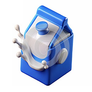 A milk carton icon in white and blue