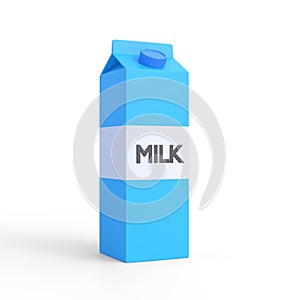 Milk carton pack on a white background