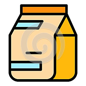 Milk cat pack icon color outline vector