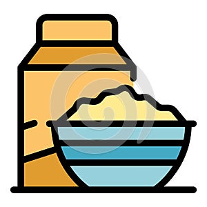 Milk cereals icon vector flat