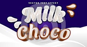 Milk Choco editable text effect Template
