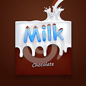 Milk with chocolate art banner
