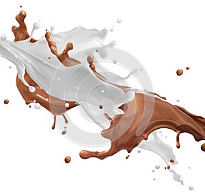 Milk and chocolate splash