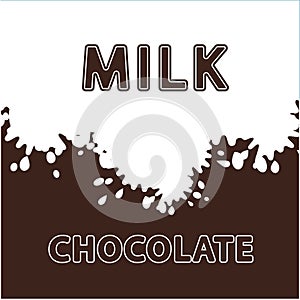 Milk and chocolate vector splash background