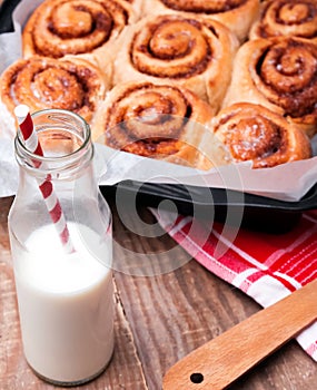 Milk and cinnamon buns