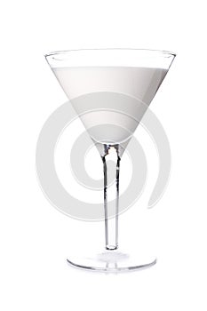 Milk cocktail in martini glass