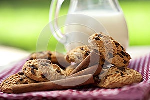 Milk and cookies with cinnamon for breakfast