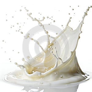 Milk Cream Splash Isolated on White Background