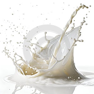 Milk Cream Splash Isolated on White Background