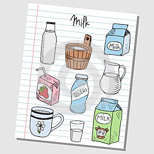 Milk doodles - lined paper