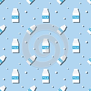 Milk Drink Carton Box Seamless Pattern