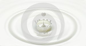 Milk drop created ripple and splash in crown shape