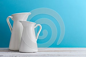 Milk enameled jugs