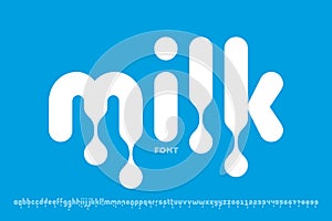 Milk font, dripping style alphabet