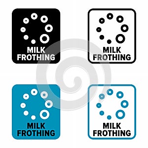 Milk frothing vector information sign