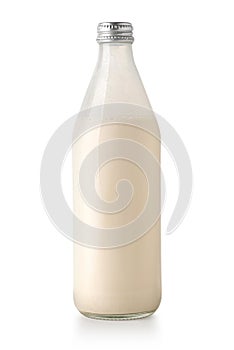 Milk glass bottle isolated