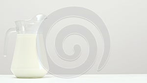 Milk glass jar organic dairy natural drink