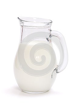 Milk in glass jug