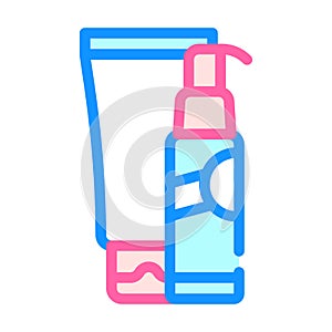 milk and hair emulsion color icon vector illustration