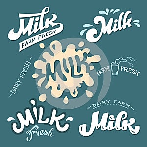 Milk hand-lettering logo designs