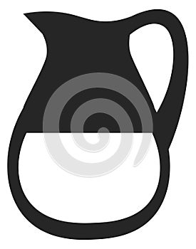 Milk jug black icon. Cream pitcher symbol