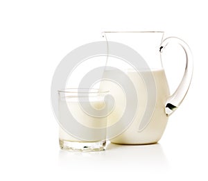 Milk jug and glass