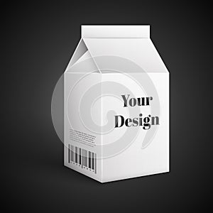 Milk, Juice, Beverages, Carton Package Blank White