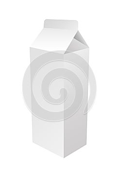 Milk or juice carton package isolated on a background. Clean empty carton one liter for new design. White pack vector