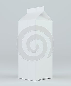 Milk or juice carton packaging package box white blank. 3d rendering