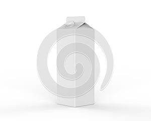 Milk, juice and coconut water carton packaging box, mock up template on isolated white background