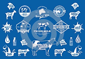 Milk Logo, Icons and Design Elements
