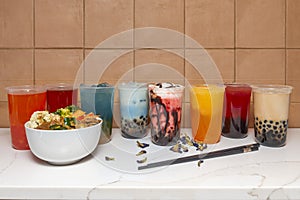 Milk not only adds a silky texture but also softens the astringency of the tea and enhances its flavors photo