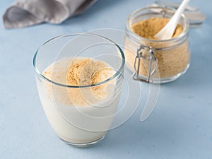 Milk and Nutritional inactive yeast top view