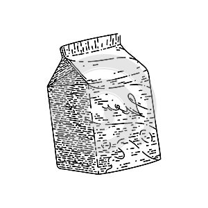 milk pack sketch hand drawn vector