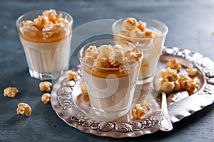 Milk panna cotta with salted caramel