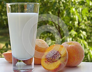 Milk and peaches