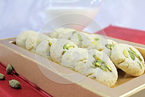 Milk peda Indian Sweet or malai peda ,milk fudge