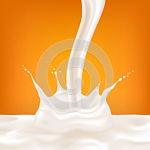 Milk, pour a stream of milk